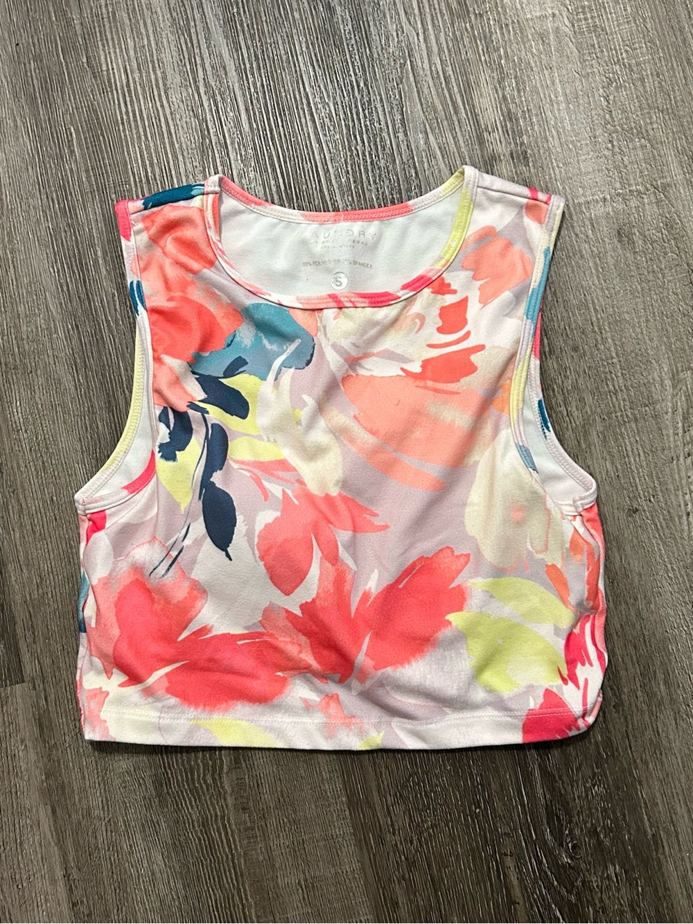 3/$10 Laundry by Shelli Segal floral print sports bra crop top